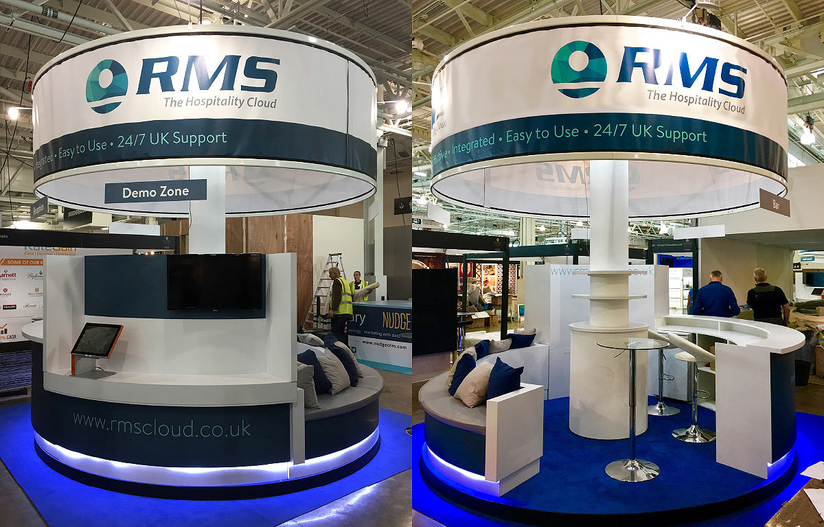 RMS exhibition stand two views