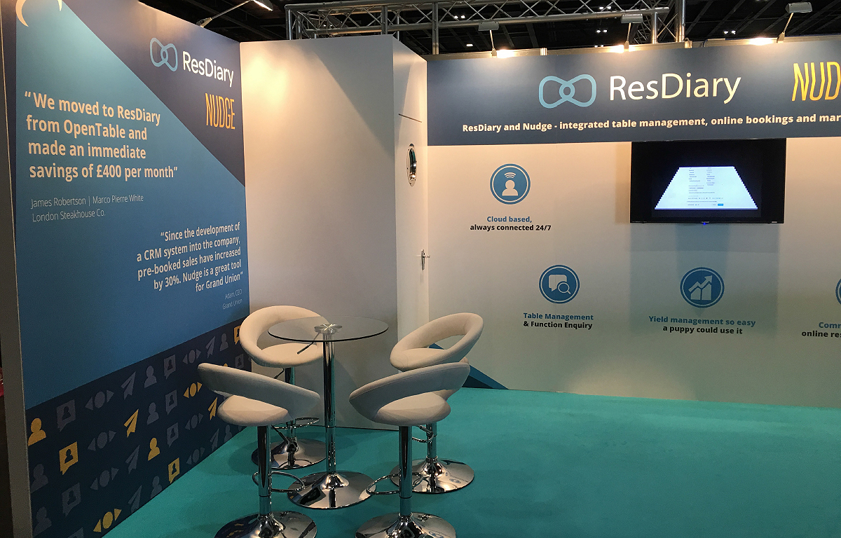 ResDiary and Nudge exhibition stand